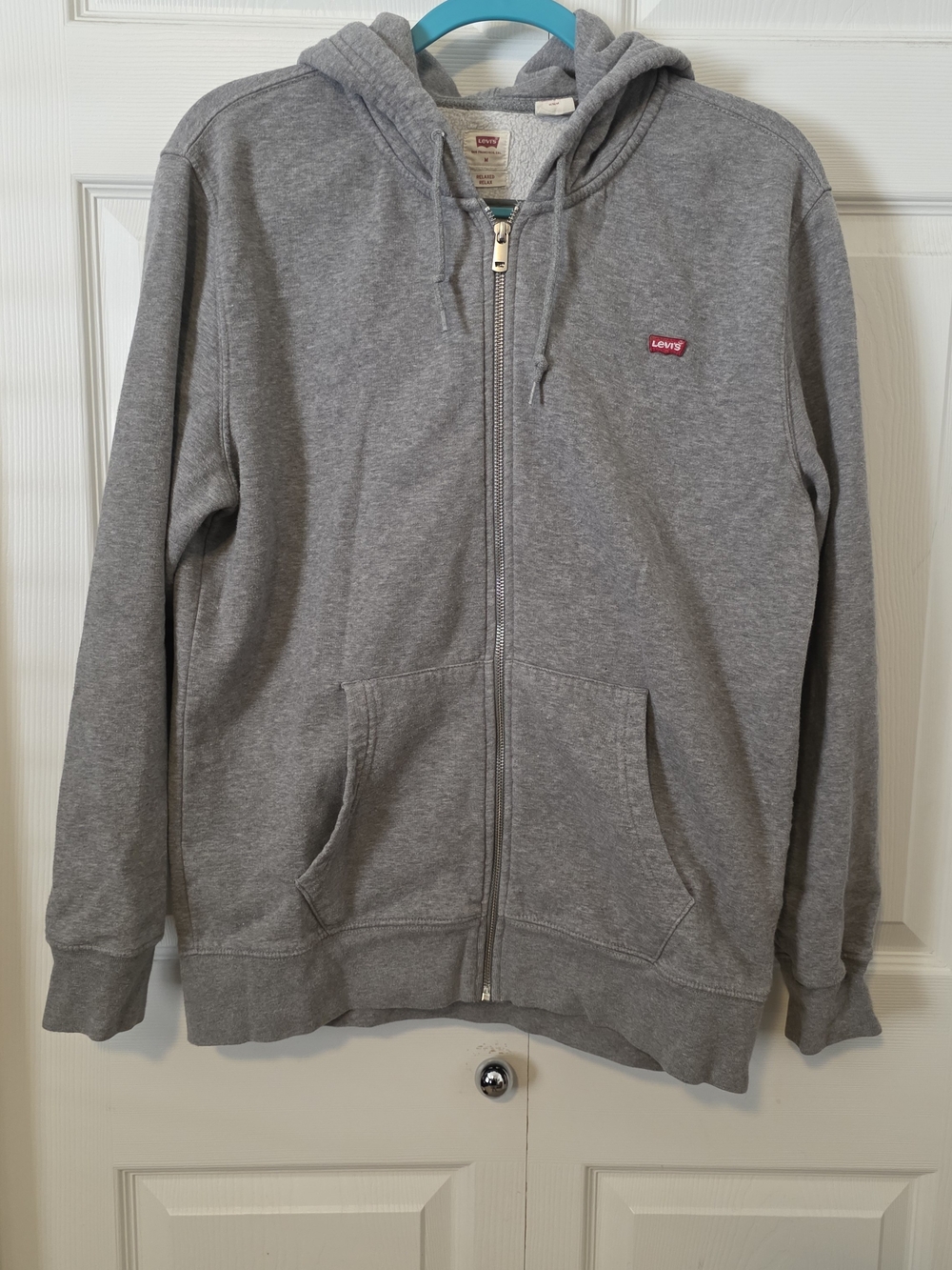 Levi's Men's Heather Gray Full-Zip Hooded Sweatshirt